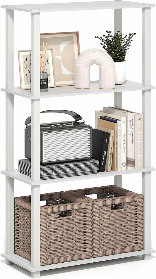 Furinno Turn-S-Tube Storage Shelves, 4-Tier Book Shelf, Corner Shelf, Toolless by Furinno-FitsYourSpaceFitsYourBudget
