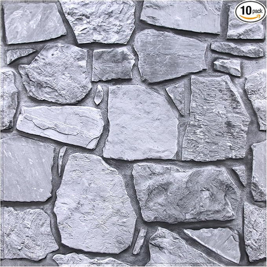 Commomy 3D Faux Stone Peel and Stick Wall Tiles by CommomyDecor