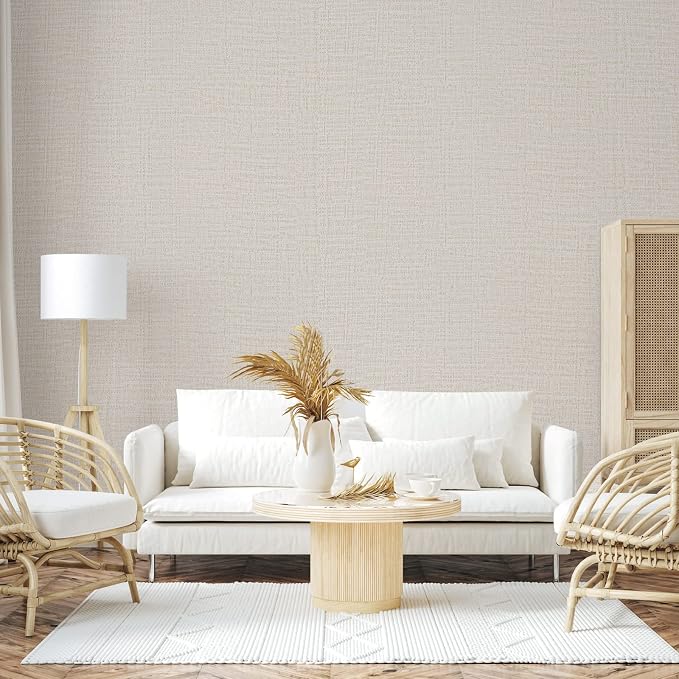 TANONE Contact Paper Peel and Stick, Grasscloth Wallpaper Self Adhesive - Image 2