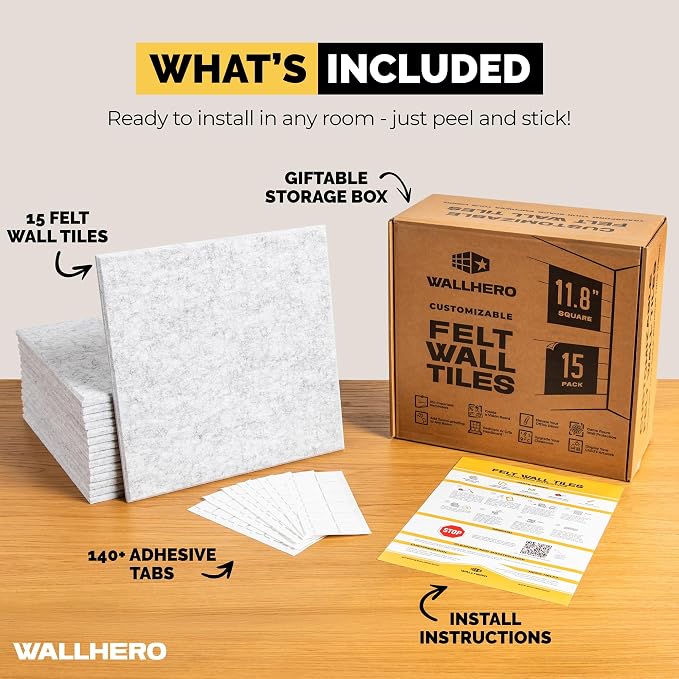 WALLHERO Cork Boards for Walls, Bulletin Boards 59"x36" | 15 Pack | Felt - Image 3