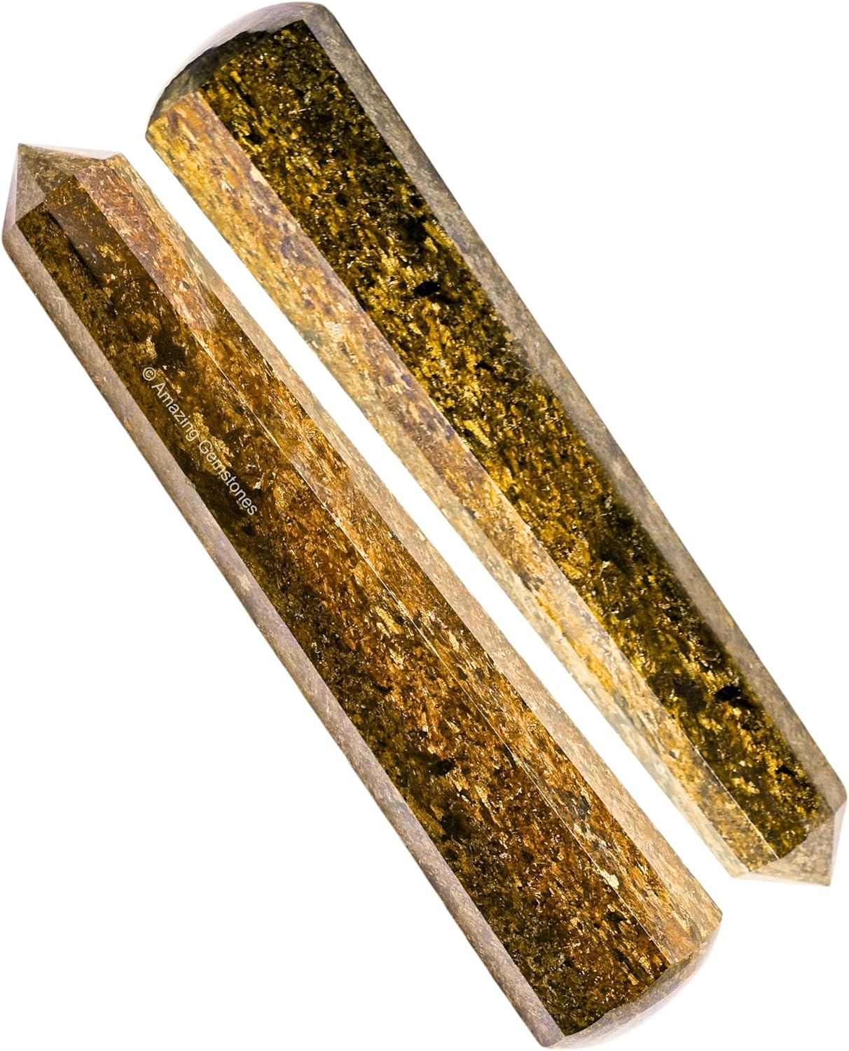 Amazing Gemstone Bronzite Crystal Wand Massage Stick - Pelvic Wand Gua Sha for Adults - Crystals and Healing Stones Massage Wands for Adults Gifts (Pointed)