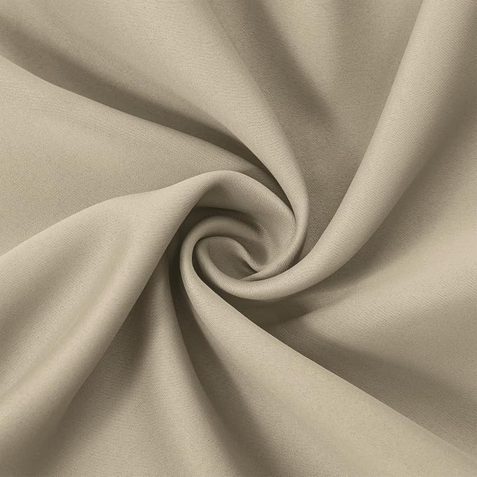 LEMOMO Beige Blackout Curtains 66 x 63 Inch Length/Set of 2 Curtain - Image 8