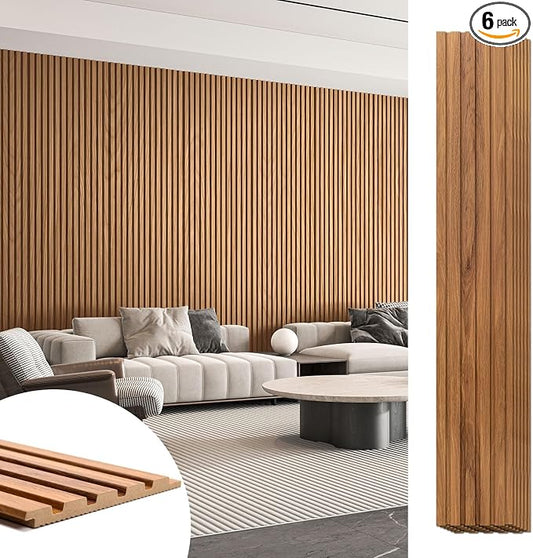 Art3d 6-Piece Wood Slat Panels for Stylish Interior Decor and Ceiling Decoration by Art3d
