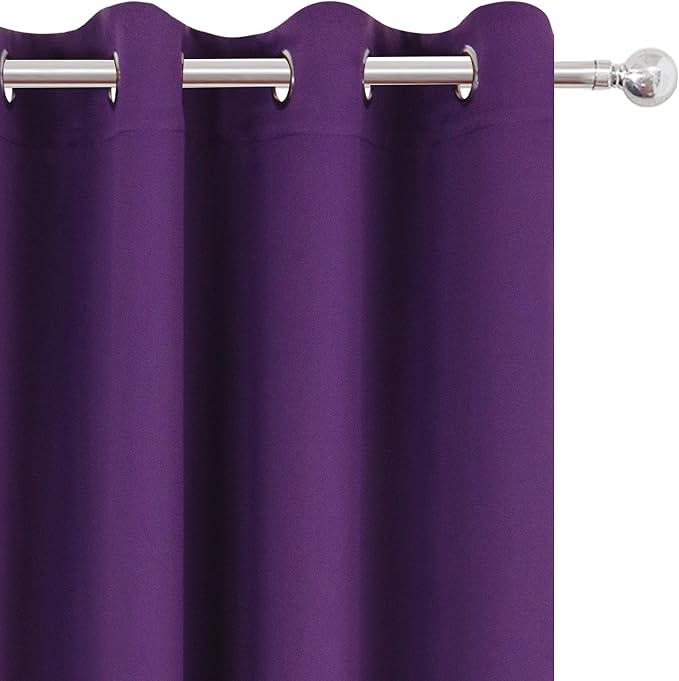 LEMOMO Blackout Curtains 66 x 84 inch/Purple Curtains Set of 2 Panels/Thermal - Image 7