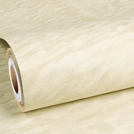 ReWallpaper Beige Velvet Wallpaper Peel and Stick Luxury Soft Velvet Flocked by ReWallpaper