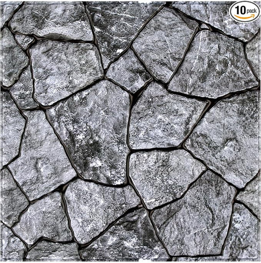 COMSTICKC 3D Faux Stone Wall Panel Peel and Stick Wall Tiles, Ultra-Light Thin by COMSTICKCDECOR