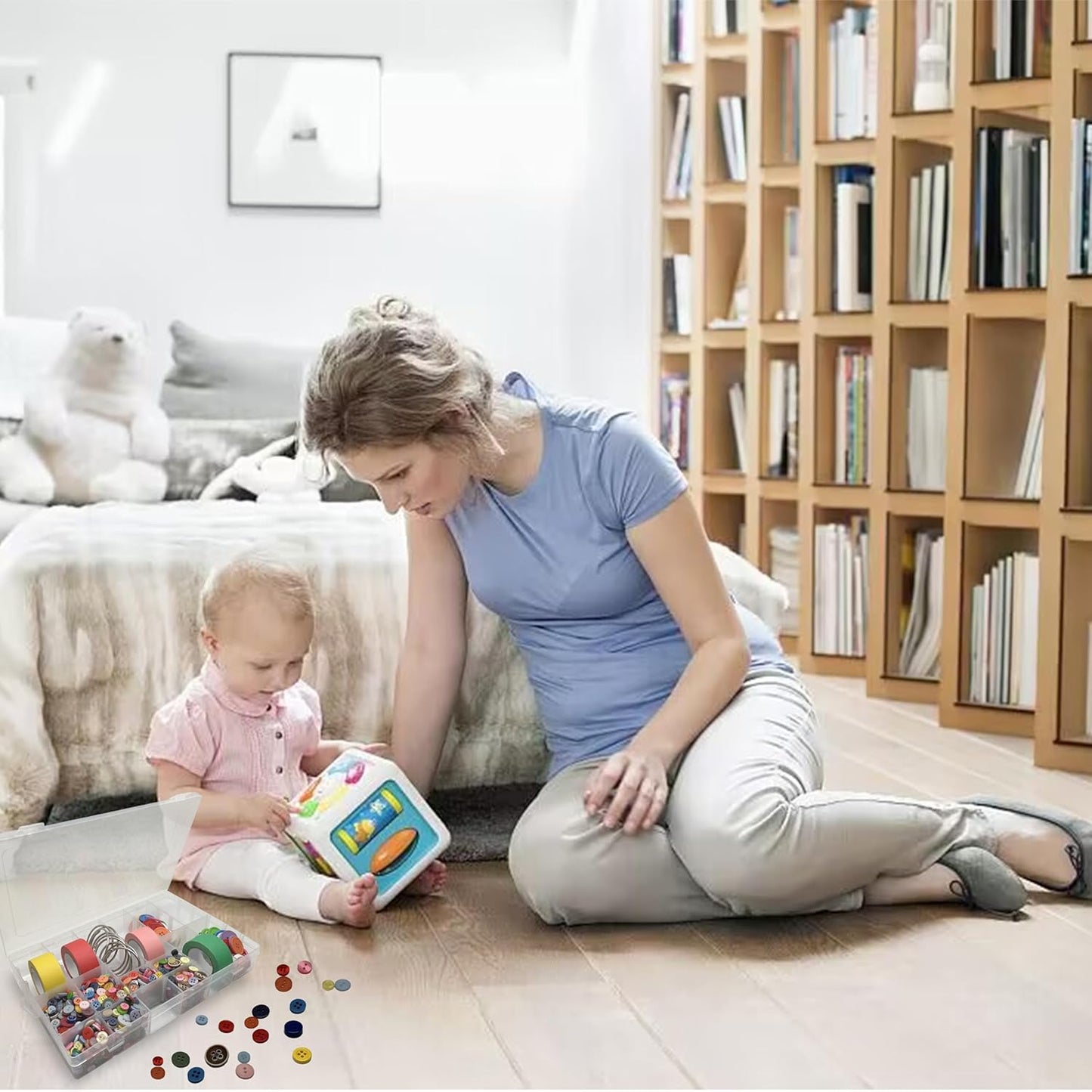 1 Pack Plastic Organizer Container Box, 36 Grids Clear Plastic Parts Organizer Box, for Beads, Art DIY, Crafts, Jewelry, Fishing Tackle with Label Stickers