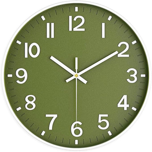 Wall Clocks Battery Operated, 12 Inch Non Ticking Wall Clock, Silent Analog by MABPEDO