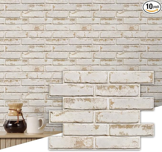 Commomy 3D Peel and Stick Brick, Ultralight Thin PVC Faux Brick Wall Panels by CommomyDecor