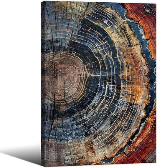 Vintage Trendy Abstract Tree Ring Wall Art Modern Colorful Nature Poster 24x36 by Medpol