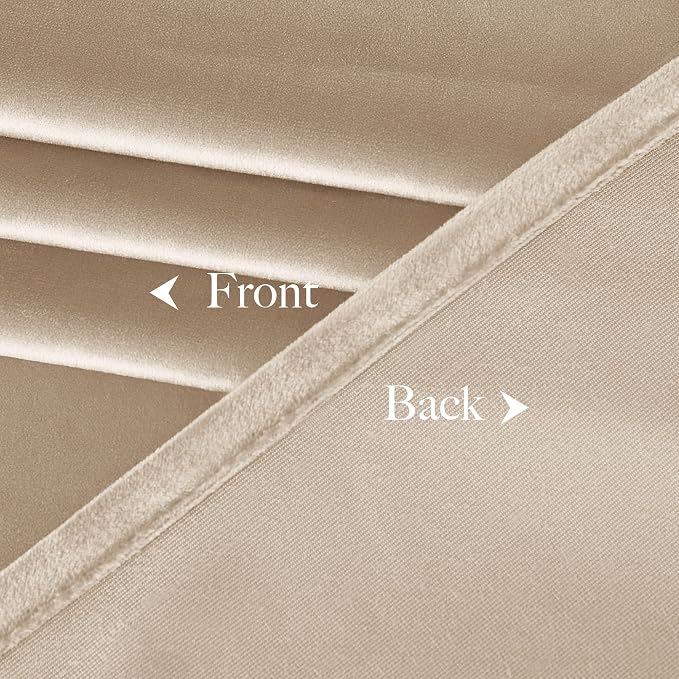 NICETOWN Beige Velvet Curtains Long Drapes, Living Room Office Luxury Bedroom - Image 8