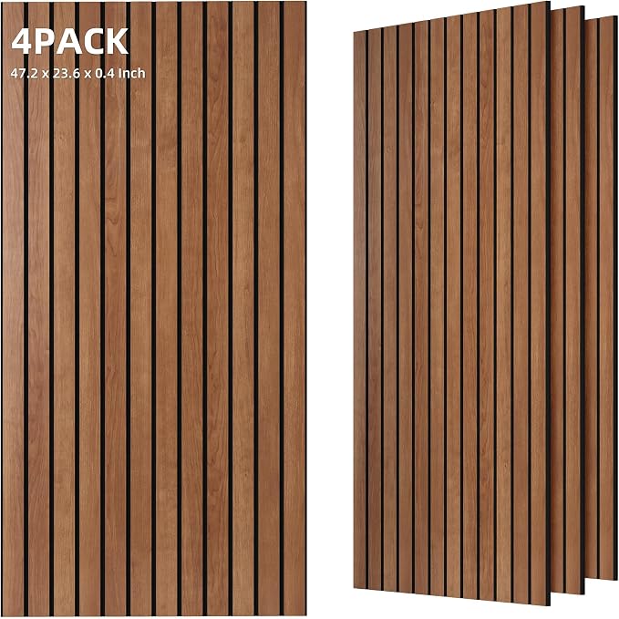 TO-TH Wood-Look Acoustic Panel, 4 Pack 47.2” x 23.6” Soundproof Wall Panels by TO-TH