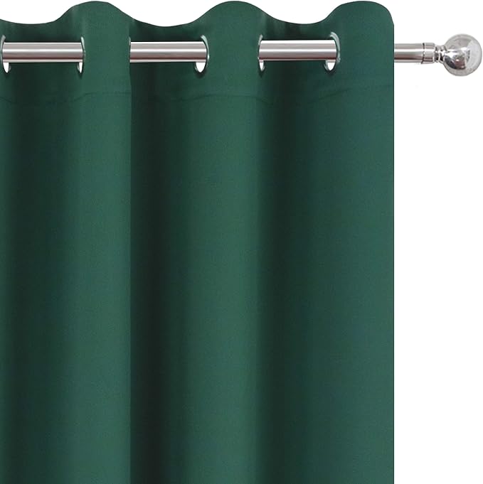 LEMOMO Dark Green Blackout Curtains 66 x 63 Inch Length/Set of 2 Curtain - Image 6