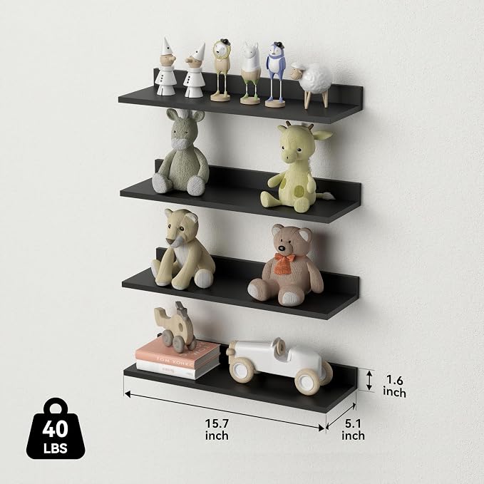 WOPITUES Floating Shelves, Wall Mounted Shelves - Image 3