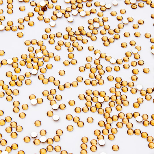 1440Pcs Topaz Crystal Rhinestones,Glass Flatback Rhinestones Gemstones Mini for Nail Face Makeup Art Crafts Clothes Decoration -(SS6,2.0mm,Topaz)