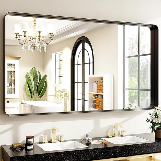 Easly 48"x30" Black Bathroom Mirror by EASLY