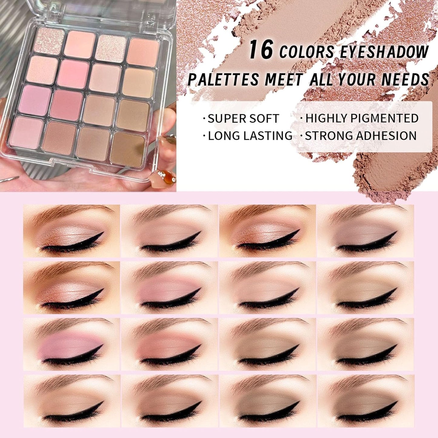 Makeup Set Full Kit for Girls Teens Women, Makeup Present Set, Includes Eyeshadow, Foundation, Blusher, Eyebrow Pencil, Mascara, Eyeliner, Brushes, Lip Gloss, Sponge, Cosmetic Bag