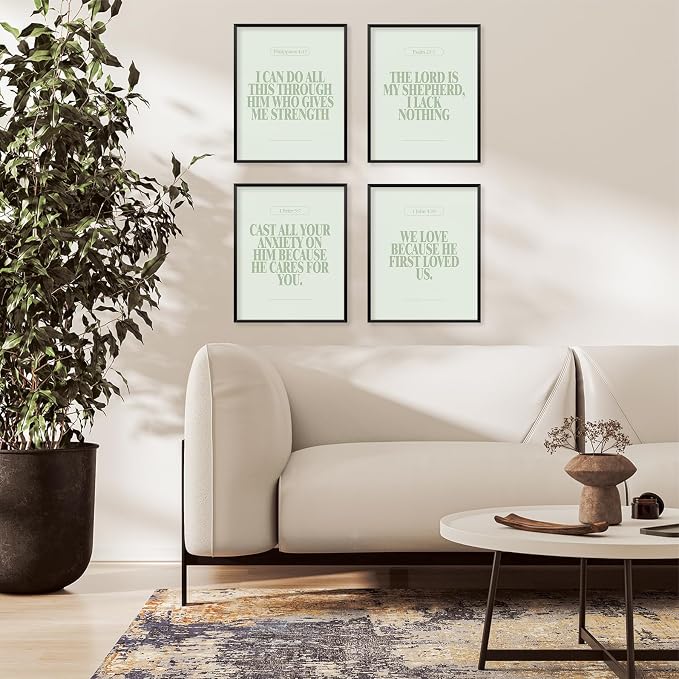 Locomiss Sage Green Christian Wall Art Decor Posters, Minimalist Jesus - Image 3