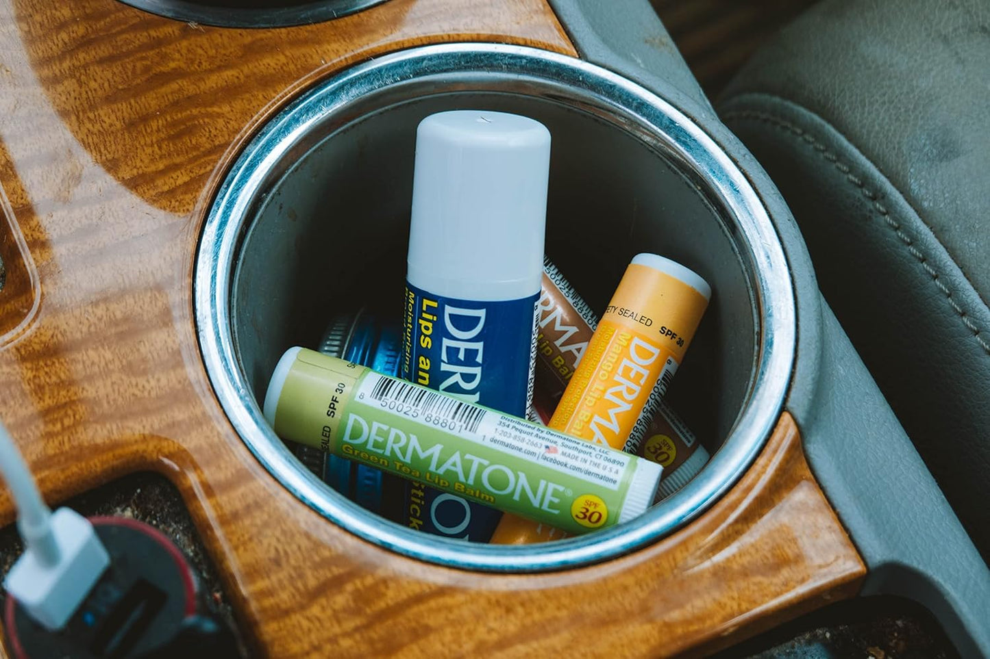 Dermatone Green Tea Lip Balm | Moisturizing | Medicated | Aloe & Vitamin E | Soothes Chapped & Cracked Lips | SPF30 | 3-pack (Green Tea, 0.15oz)