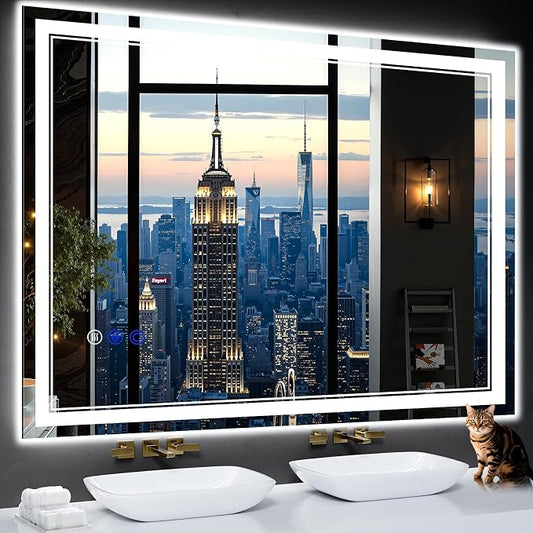 48"x36" LED Bathroom Mirror by INFINIGLASS