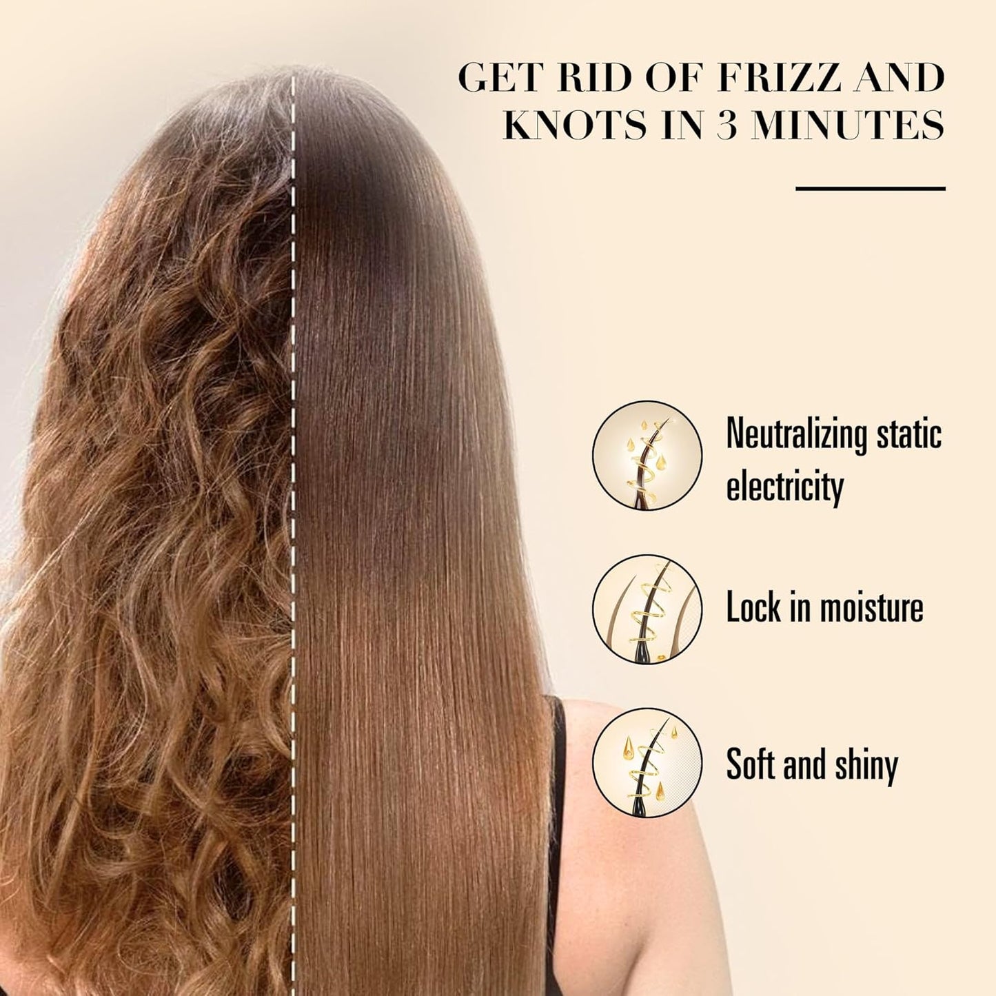 Bamboo Brush for Hair Growth – Natural Bamboo Bristles Detangling & Scalp Massage Hairbrush – Ergonomic Wooden Handle – All Hair Types for Women, Men & Kids