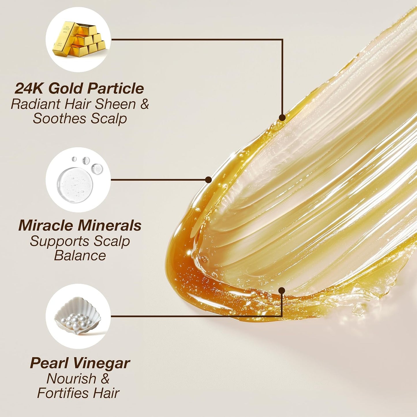 Edge Lux Edge Gro+ Real 24K Gold Repairing Edge Control Gel with Castor Oil, Biotin, Miracle Mineral, and Pearl Powder - Strengthening Hair Gel for All Hair Types, 3.53 Ounce