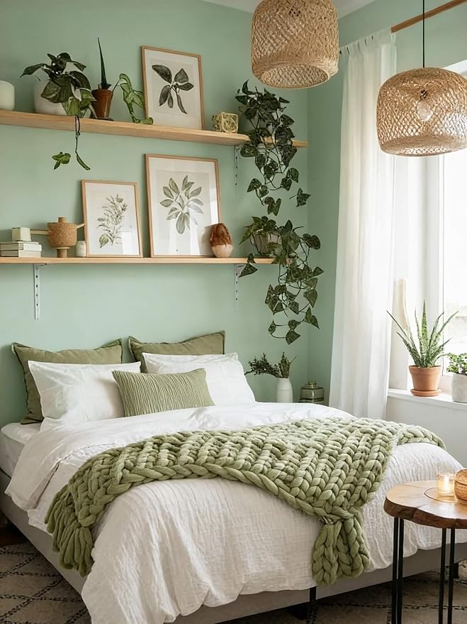 Dimoon 590''x17.7'' Green Peel and Stick Wallpaper Contact Paper Modern Self - Image 8