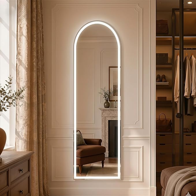 Full Length Mirror with LED Lights, Free Standing Floor Mirrors, Lighted Full - Image 5