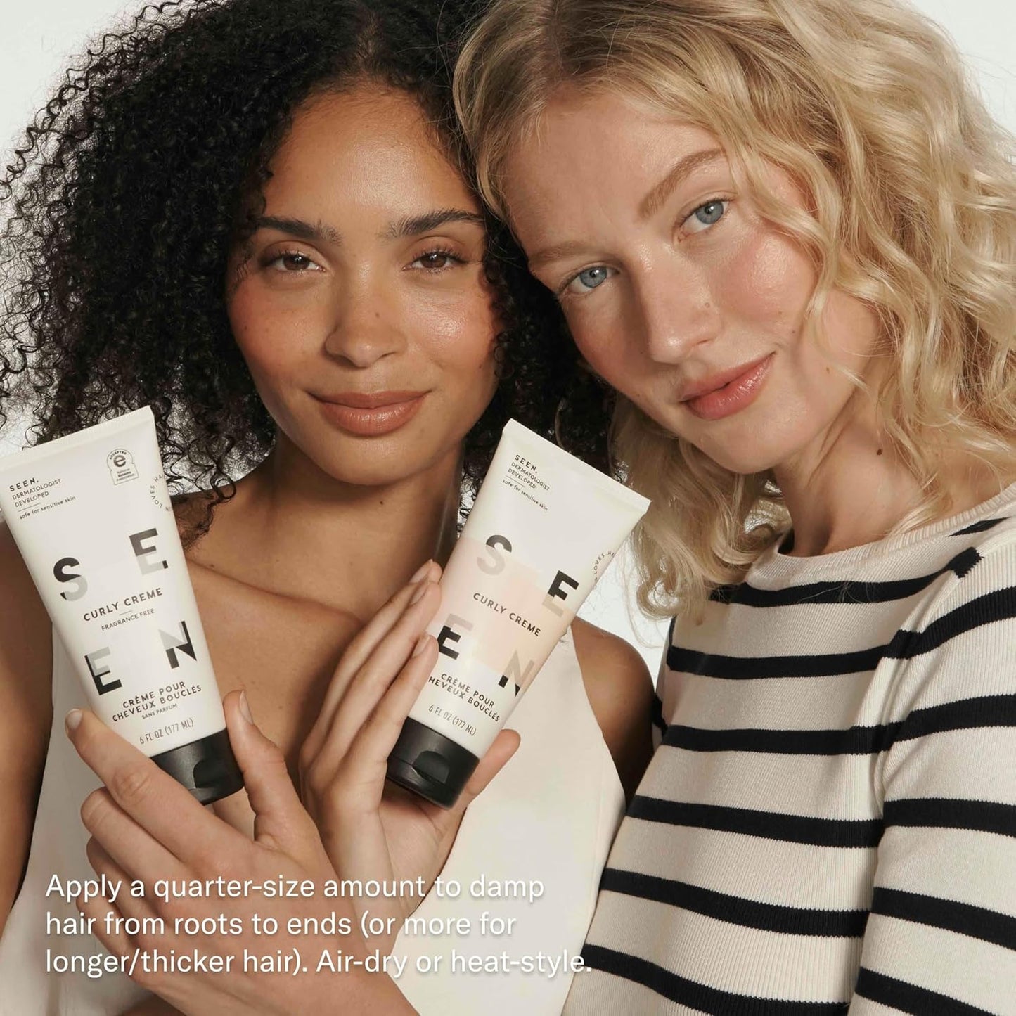 SEEN Curly Creme - Scented - Non-Comedogenic & Sulfate-Free Curl Defining Styling Hair Cream- Reduces Frizz- Heat Protectant- Safe for Sensitive Skin