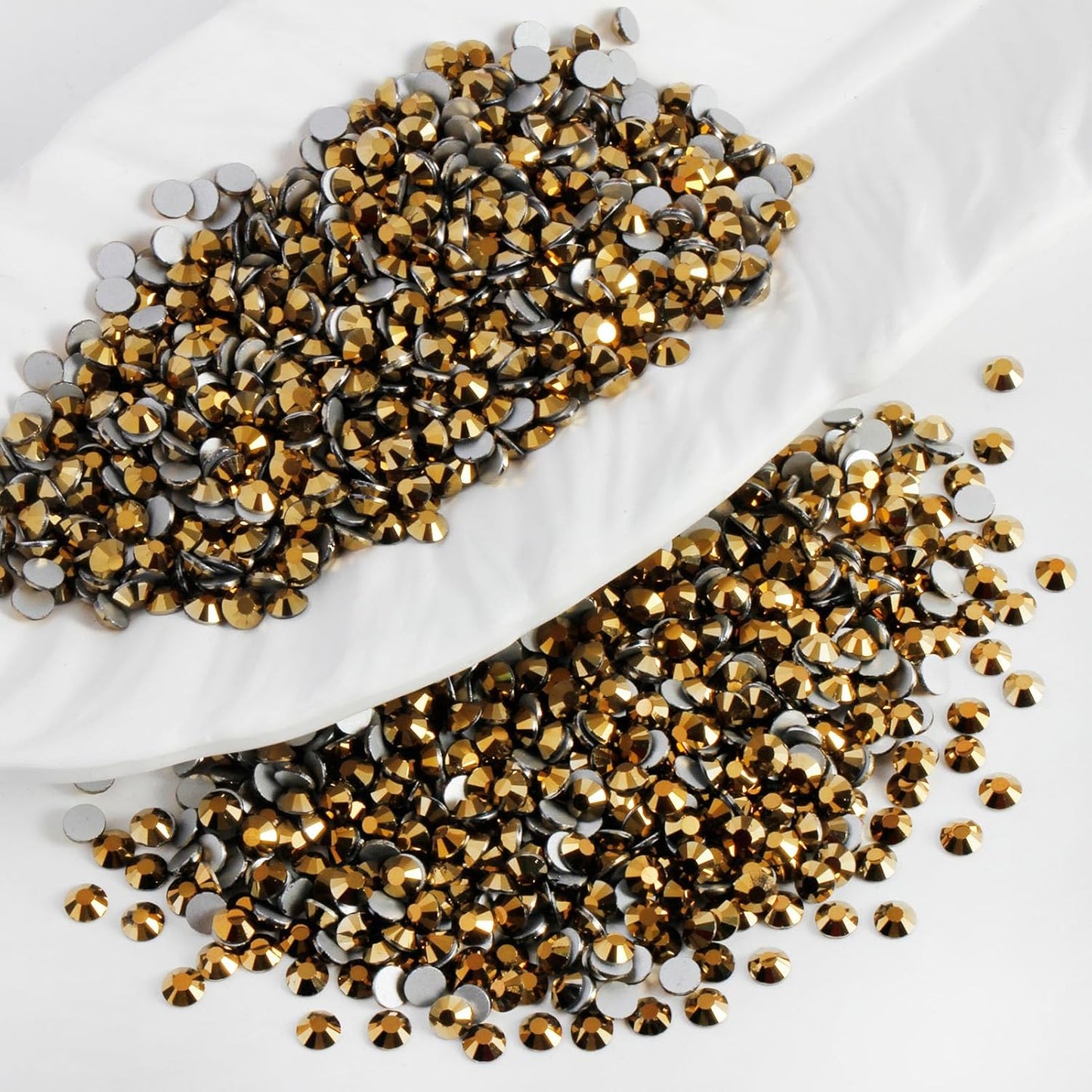 2000 PCS SS20 Flatback Rhinestones,12-Facet Diamond-Cut Glass Gems for Nail Art,Clothing,DIY Crafts,Glue-On Decoration Stones with Silver Backing,Aurum