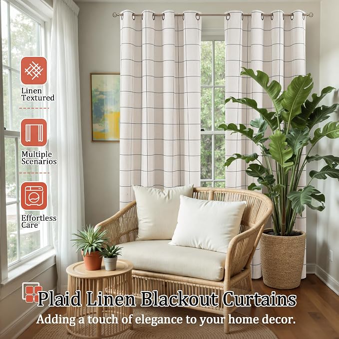 Lajode Linen Blackout Curtains for Living Room - Image 2