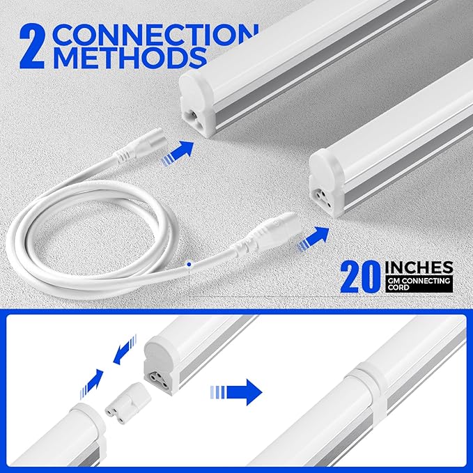 Barrina 6 Pack LED T5 Single Fixture, 4000K Daylight Glow, Utility Shop Light - Image 5