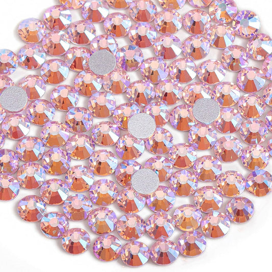 Beadsland s Flat Back Crystal Rhinestones Round Gems,Light Pink AB,3.8-4.0mm, SS16/1440pcs