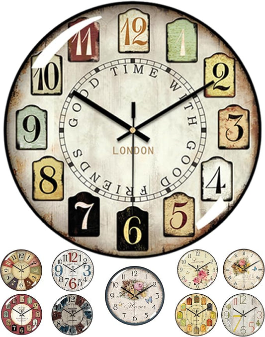 Decorative Wall Clocks Batterys Operated, Retro Wall Clock by Unknown