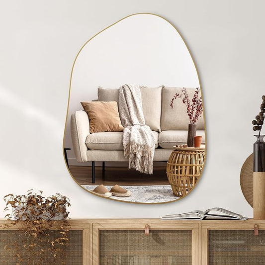 PERFNIQUE Irregular Wall Mirror Asymmetrical Mirror, Decorative Modern Boho by PERFNIQUE