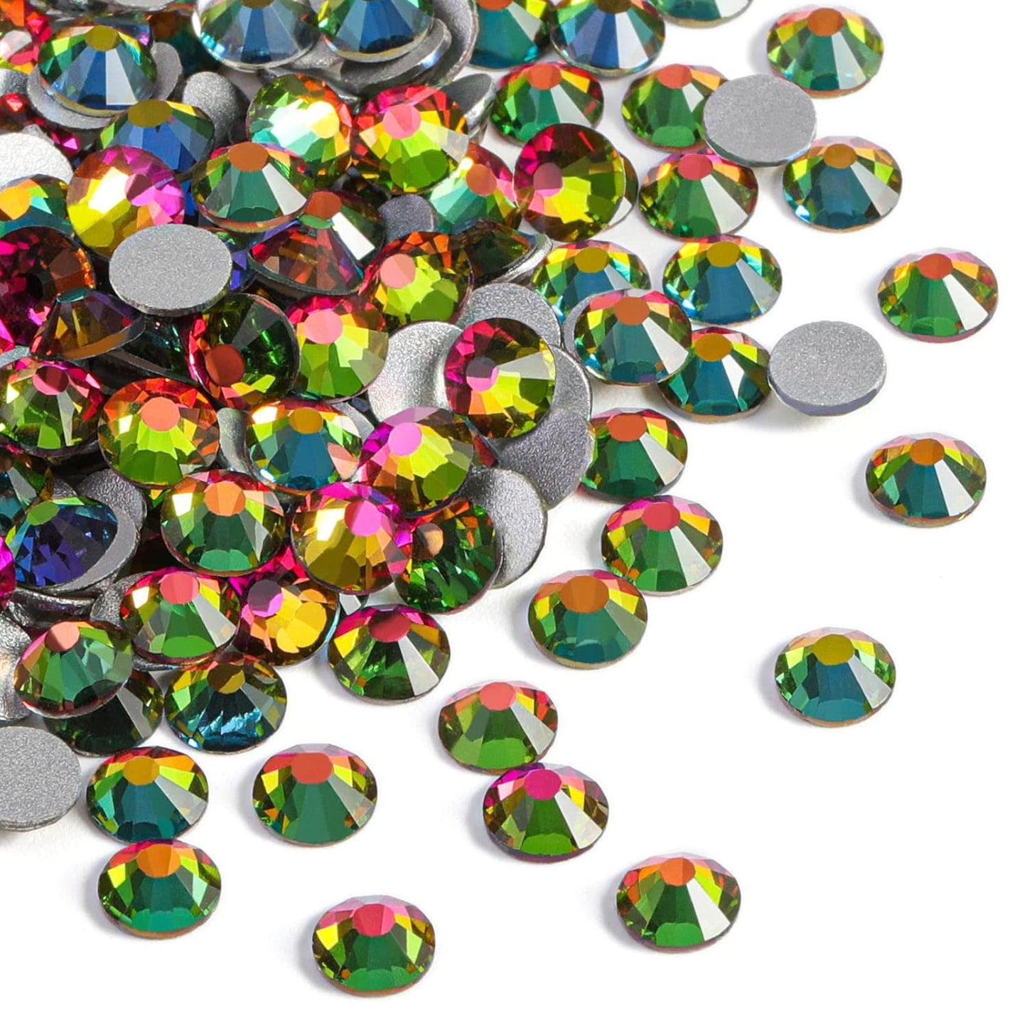 beadsland Flat Back Crystal Rhinestones Round Gems, Rainbow (3.8-4.0mm) SS16/1440pcs