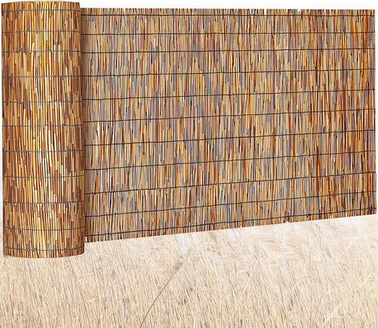 Barydat 1 Pcs 3 x 30 ft Reed Fence Roll, 85% Shade Bamboo Privacy Screen by home