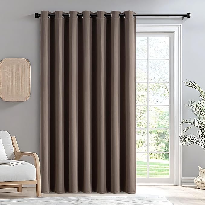 IGEMAEVE Blackout Sliding Door Curtains 96 Inch Length, Extra Wide Room Divider by IGEMAEVE
