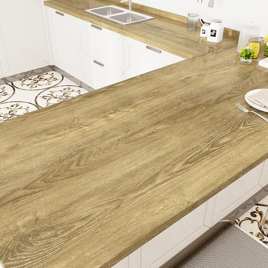 WESTICK 394" x 24" Light Wood Grain Contact Paper Peel and Stick Wallpaper by WESTICK