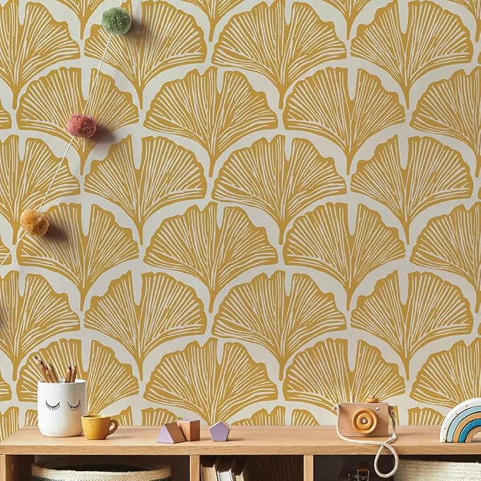 Tempaper x Novogratz Golden Mustard Feather Palm Removable Peel and Stick - Image 5