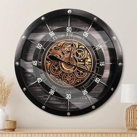HOIBAI Large Wall Clock for Living Room Decor 30 Inch Farmhouse Vintage Rustic by HOIBAI