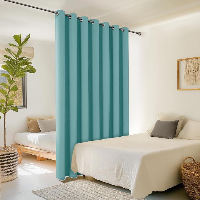 ChrisDowa Room Divider Curtain 120 Inches Long, Wide Blackout Sliding Door - Image 2
