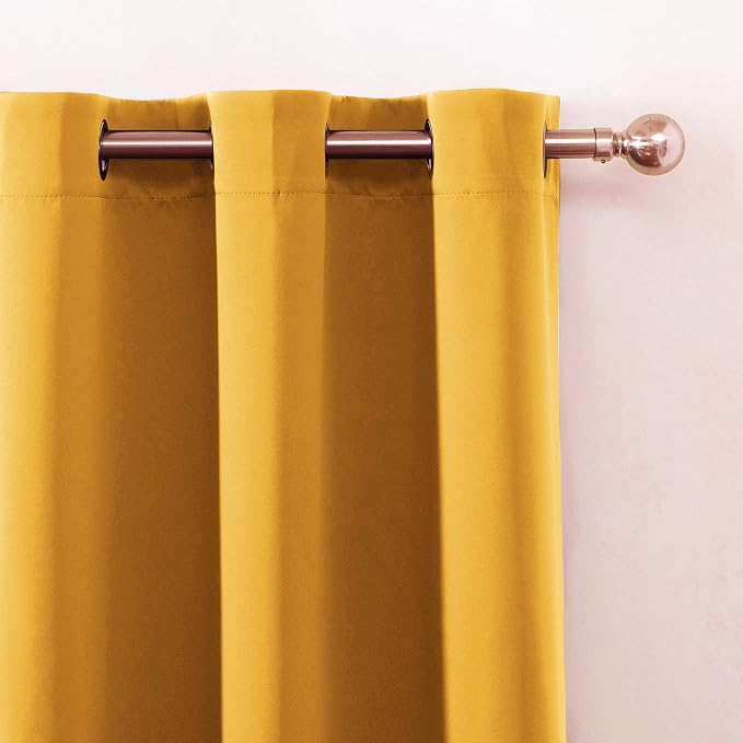 LEMOMO Blackout Curtains 66 x 95 inch/Yellow Curtains Set of 2 Panels/Thermal - Image 7