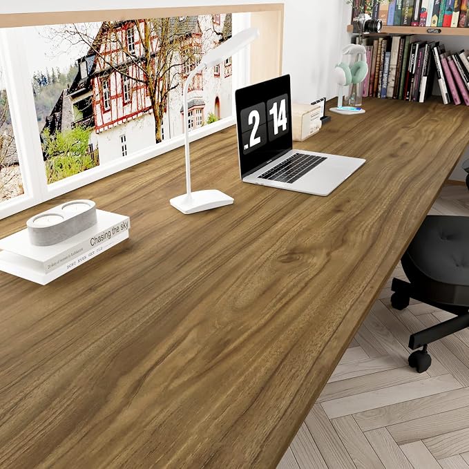 WESTICK Peel and Stick Countertops Waterproof Brown Wood Contact Paper - Image 4