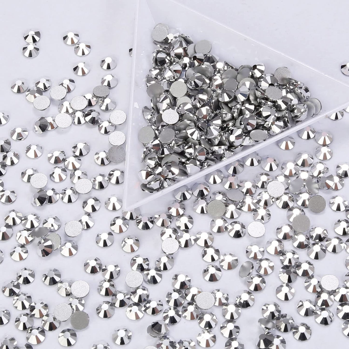 1440Pcs Silver Crystal Rhinestones,Glass Flatback Rhinestones Gemstones Mini for Nail Face Makeup Art Crafts Clothes Decoration -(SS10,2.8mm,Silver)