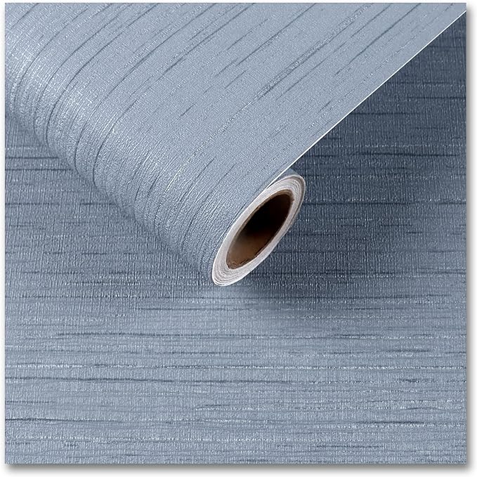CRE8TIVE 24"x118" Wide Light Blue Grasscloth Peel and Stick Wallpaper Fabric by CRE8TIVE