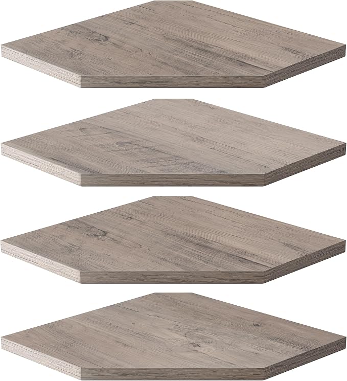 Corner Shelves 4-Pack for Bathroom & Kitchen, Space-Saving Floating Corner Wall by Unknown