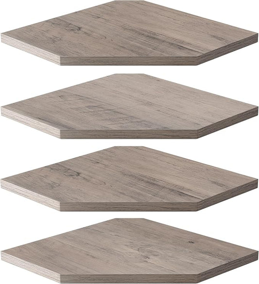 Corner Shelves 4-Pack for Bathroom & Kitchen, Space-Saving Floating Corner Wall by Unknown