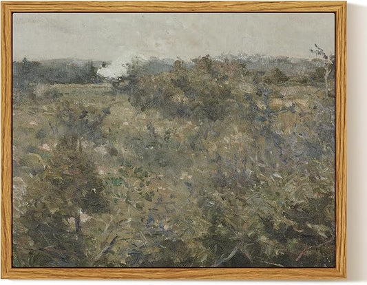 InSimSea Framed Canvas Wall Art, Vintage Landscape Painting, Rustic Nature by InSimSeaArt