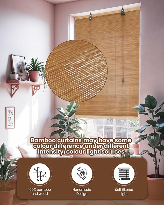 35" Wx72 H Bamboo Blinds Roller Shades - Image 5